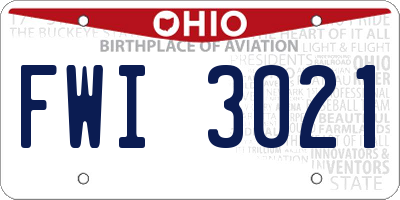 OH license plate FWI3021