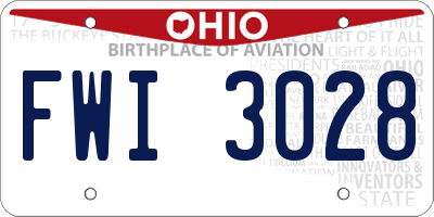 OH license plate FWI3028