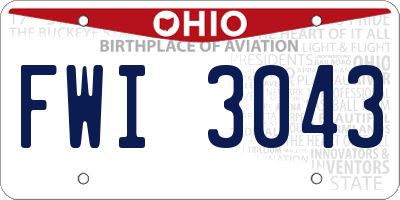 OH license plate FWI3043