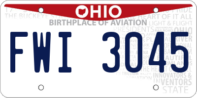 OH license plate FWI3045