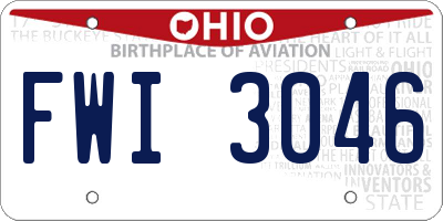 OH license plate FWI3046