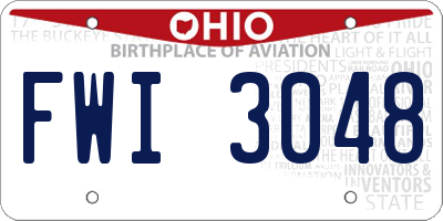 OH license plate FWI3048