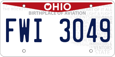 OH license plate FWI3049