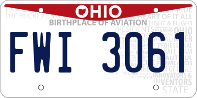 OH license plate FWI3061