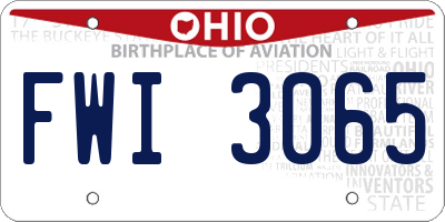 OH license plate FWI3065