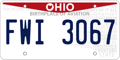 OH license plate FWI3067