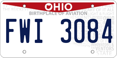 OH license plate FWI3084