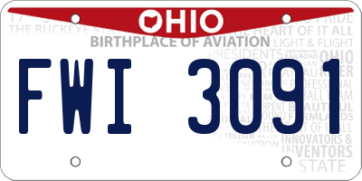 OH license plate FWI3091