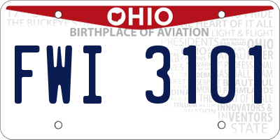 OH license plate FWI3101