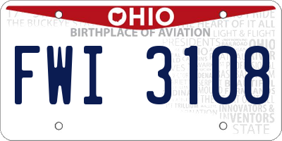 OH license plate FWI3108