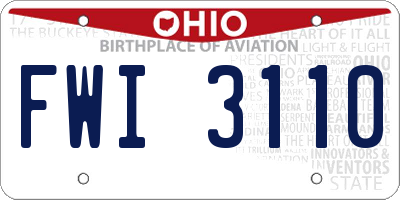 OH license plate FWI3110