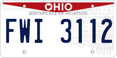 OH license plate FWI3112