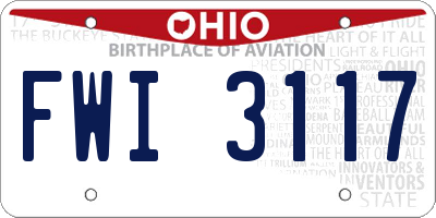 OH license plate FWI3117