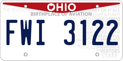 OH license plate FWI3122
