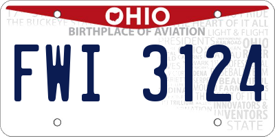 OH license plate FWI3124