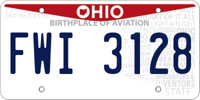 OH license plate FWI3128