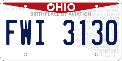 OH license plate FWI3130