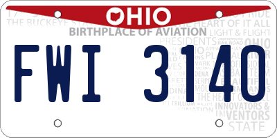 OH license plate FWI3140