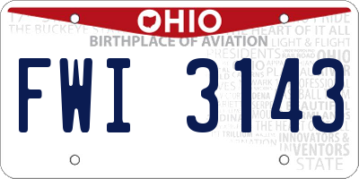 OH license plate FWI3143