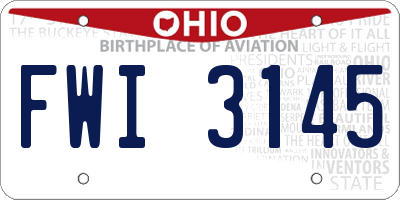OH license plate FWI3145