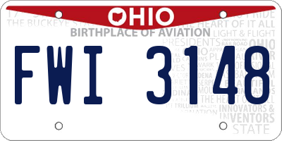 OH license plate FWI3148