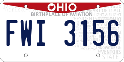 OH license plate FWI3156