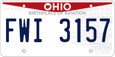 OH license plate FWI3157