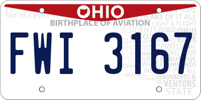 OH license plate FWI3167