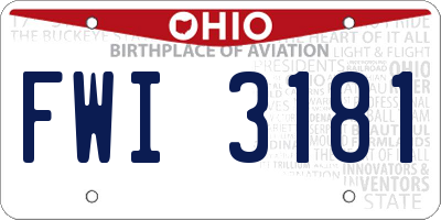 OH license plate FWI3181