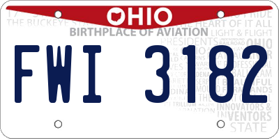 OH license plate FWI3182