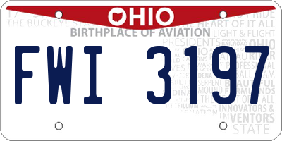 OH license plate FWI3197