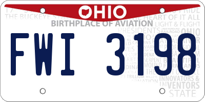 OH license plate FWI3198