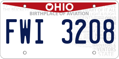 OH license plate FWI3208