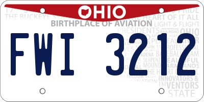 OH license plate FWI3212