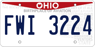 OH license plate FWI3224