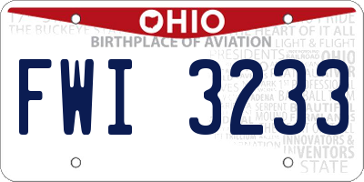 OH license plate FWI3233