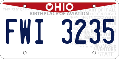 OH license plate FWI3235
