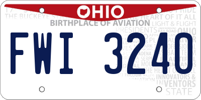 OH license plate FWI3240