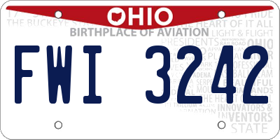 OH license plate FWI3242