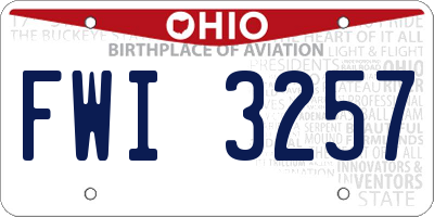 OH license plate FWI3257