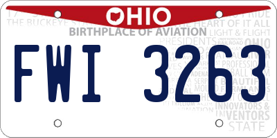 OH license plate FWI3263