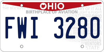 OH license plate FWI3280