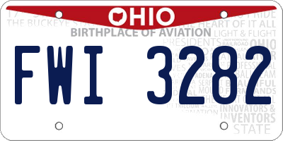 OH license plate FWI3282