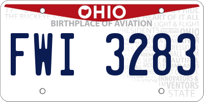 OH license plate FWI3283