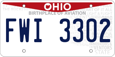 OH license plate FWI3302