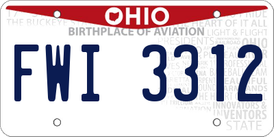 OH license plate FWI3312