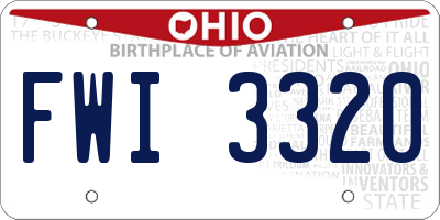 OH license plate FWI3320