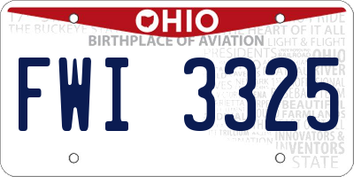 OH license plate FWI3325