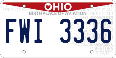 OH license plate FWI3336