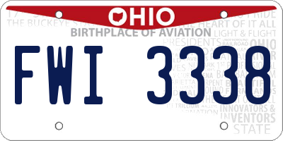 OH license plate FWI3338